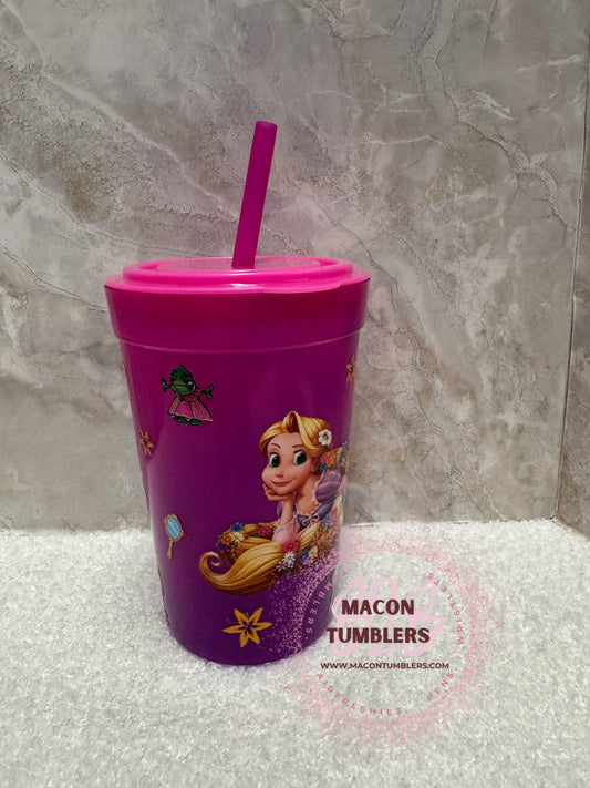 Princess Purple Color-Changing Kids Tumbler with Straw