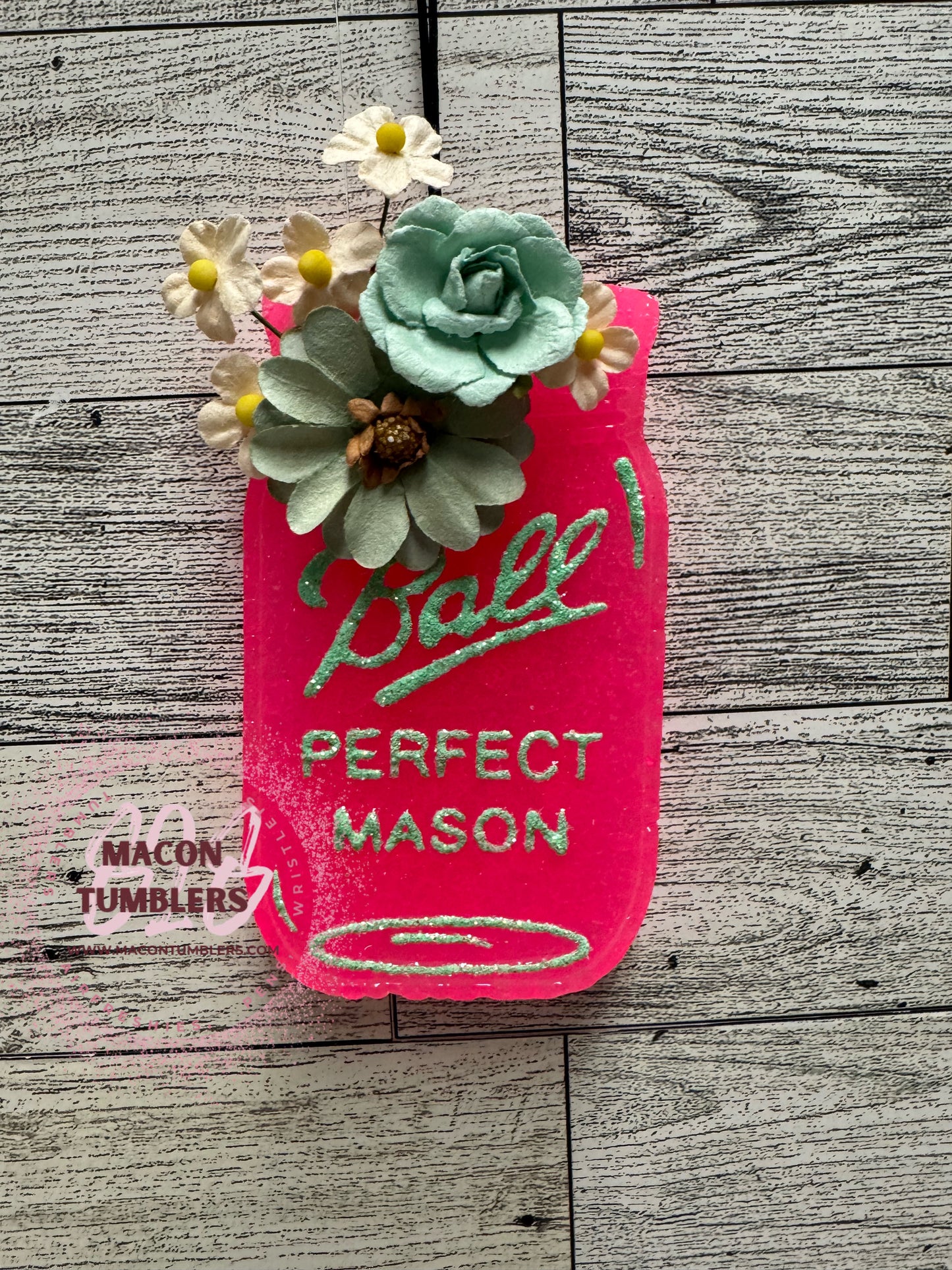 Mason Jar with Flowers Custom Freshie