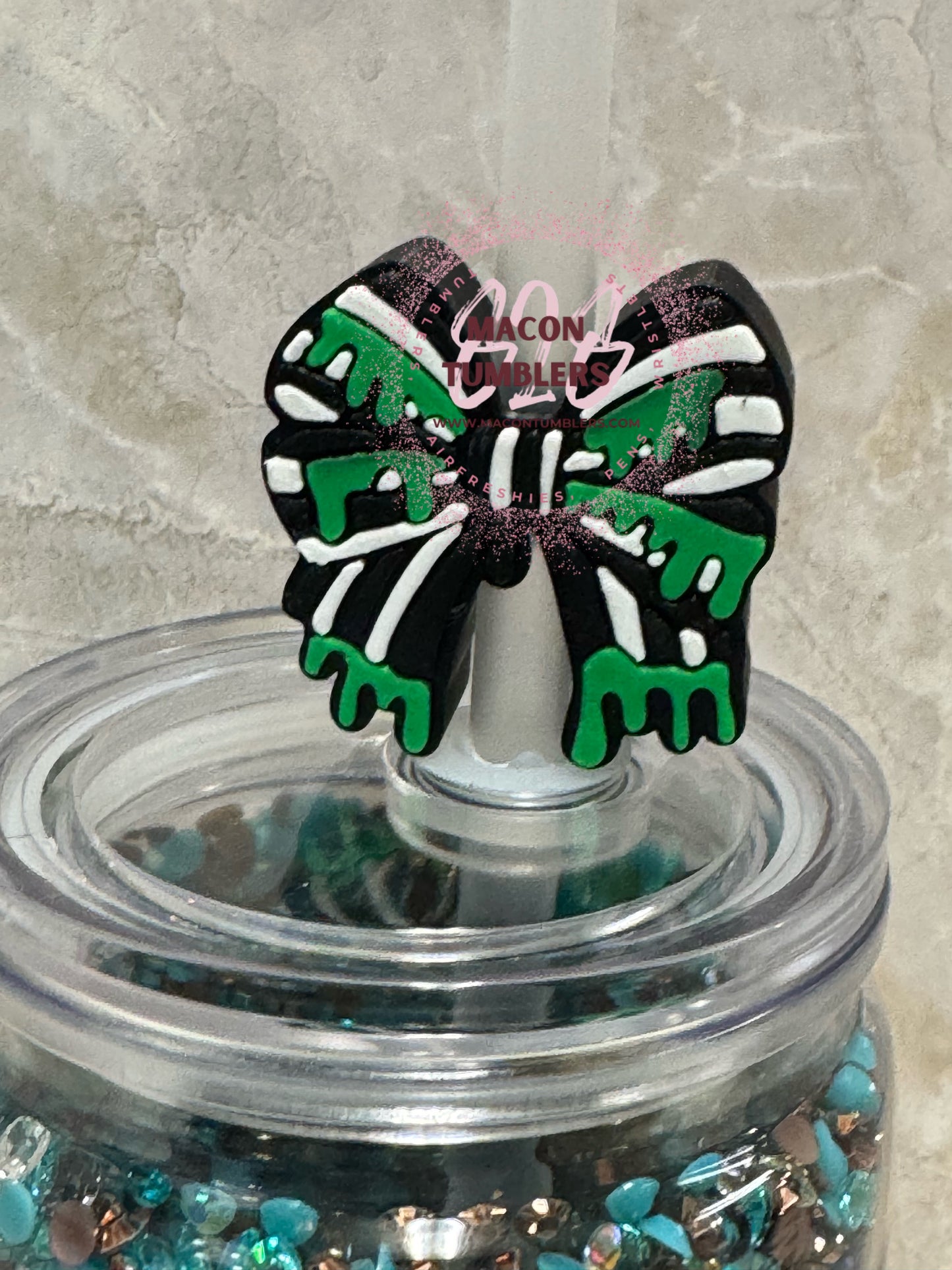 Bow 3d printed straw charms