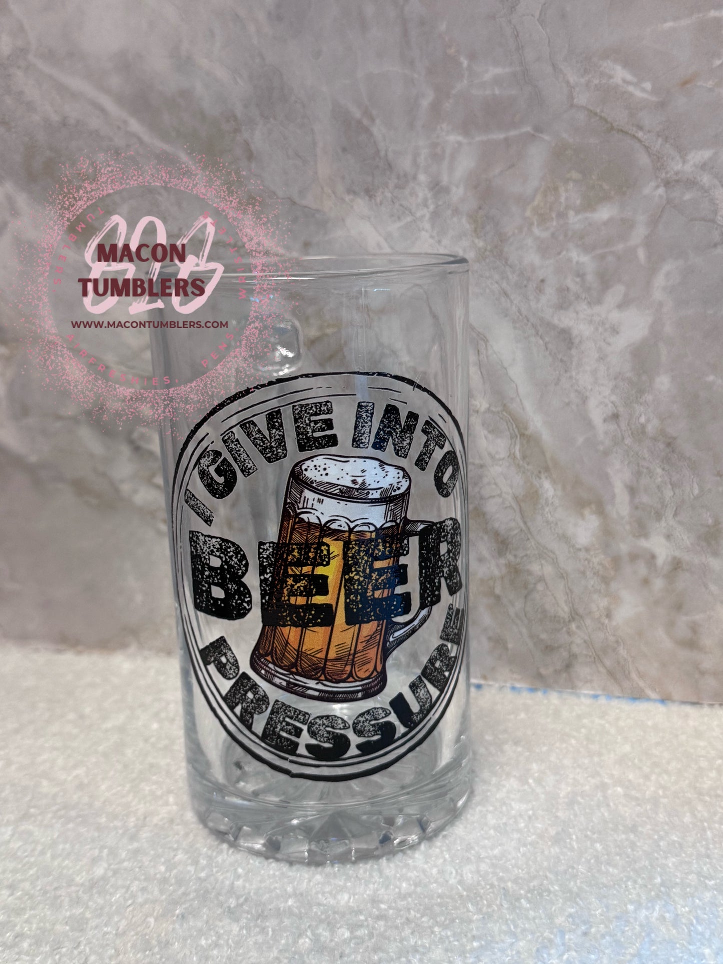 “I Give Into Beer Pressure” Glass Mug