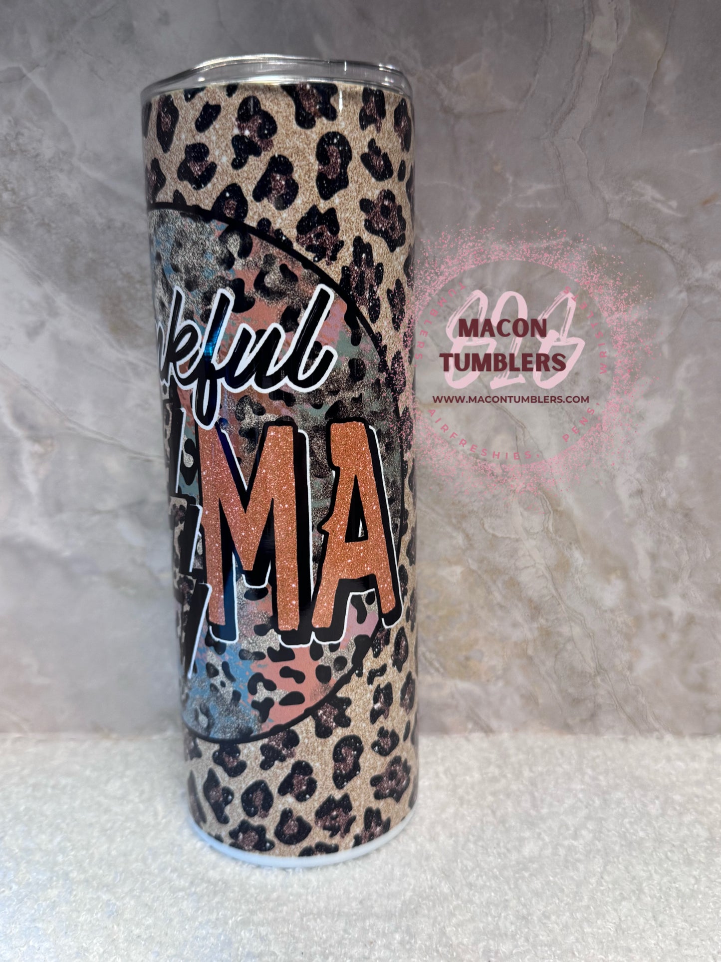 Thankful Mama 20 oz Skinny Stainless Steel Sublimation Tumbler