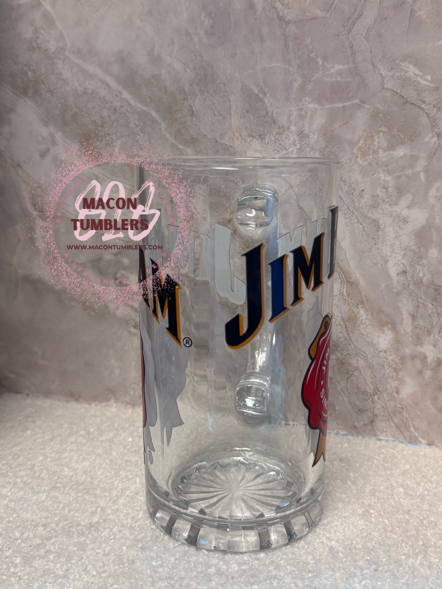 Jim Liquor Inspired Glass Beer Mug