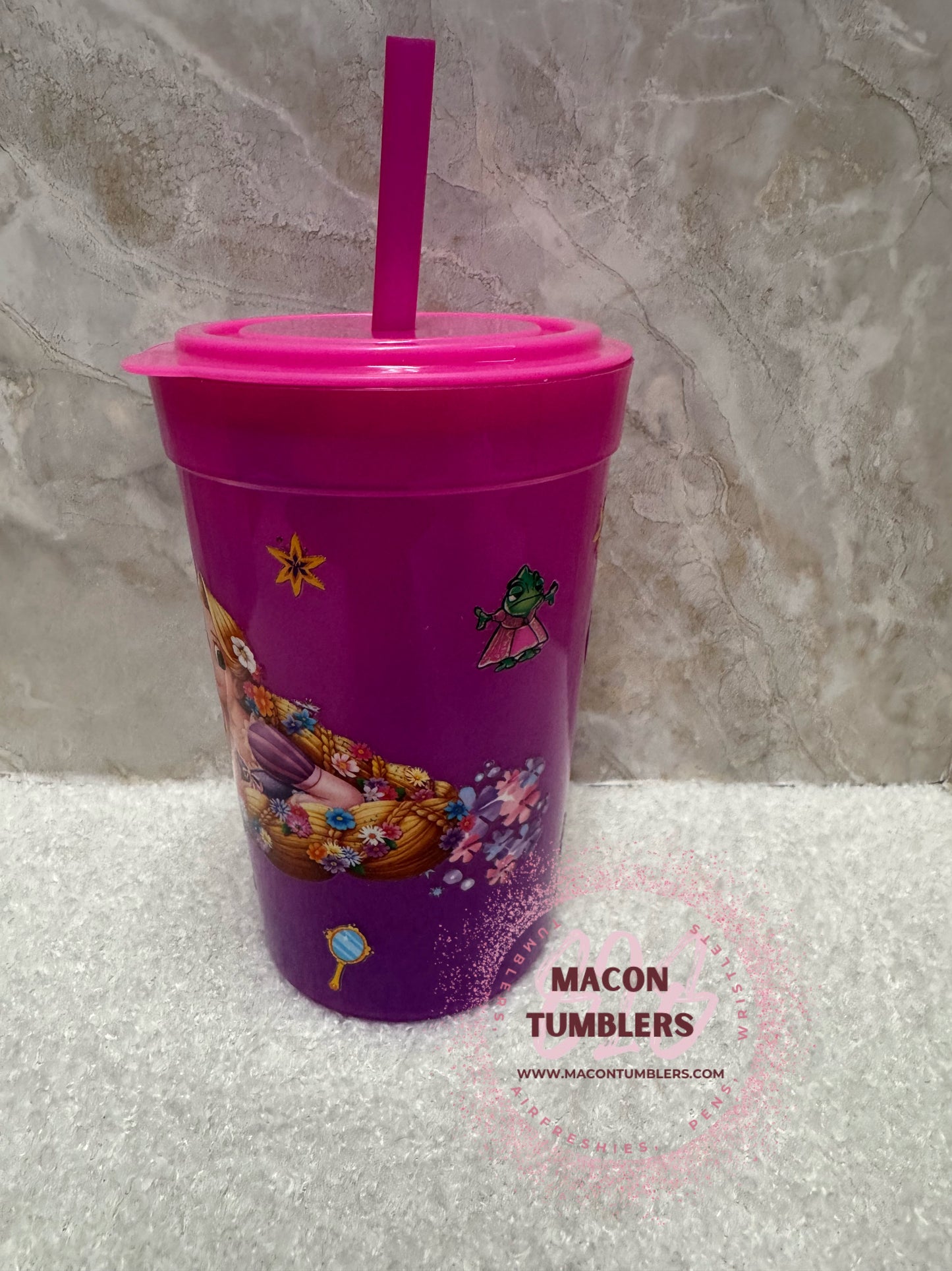 Princess Purple Color-Changing Kids Tumbler with Straw
