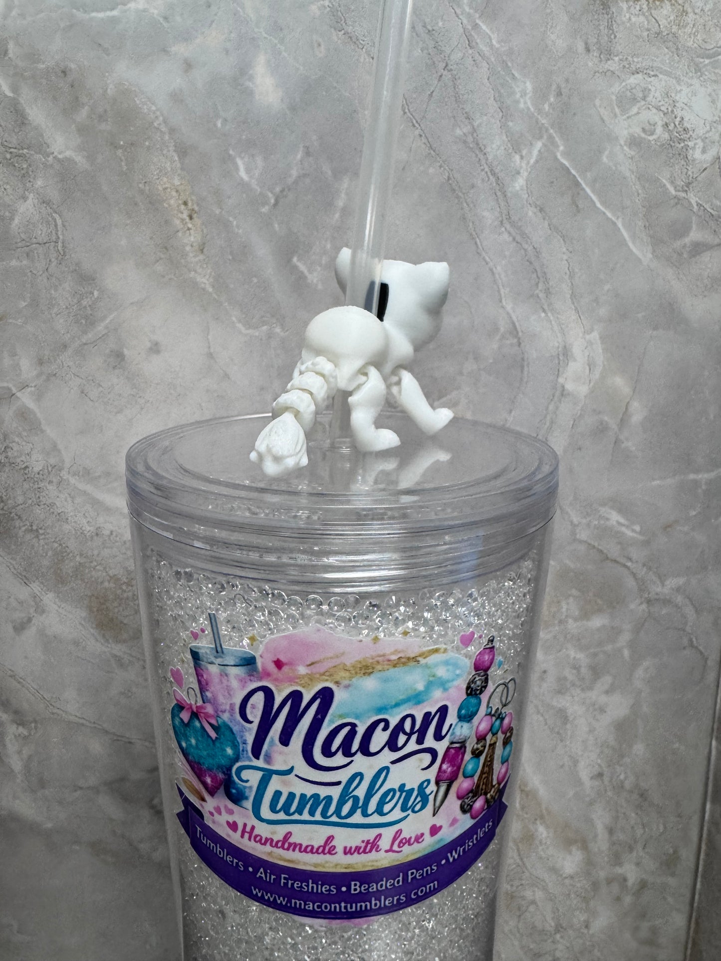 Cat Straw Charm – Cute 3D Printed Tumbler Accessory
