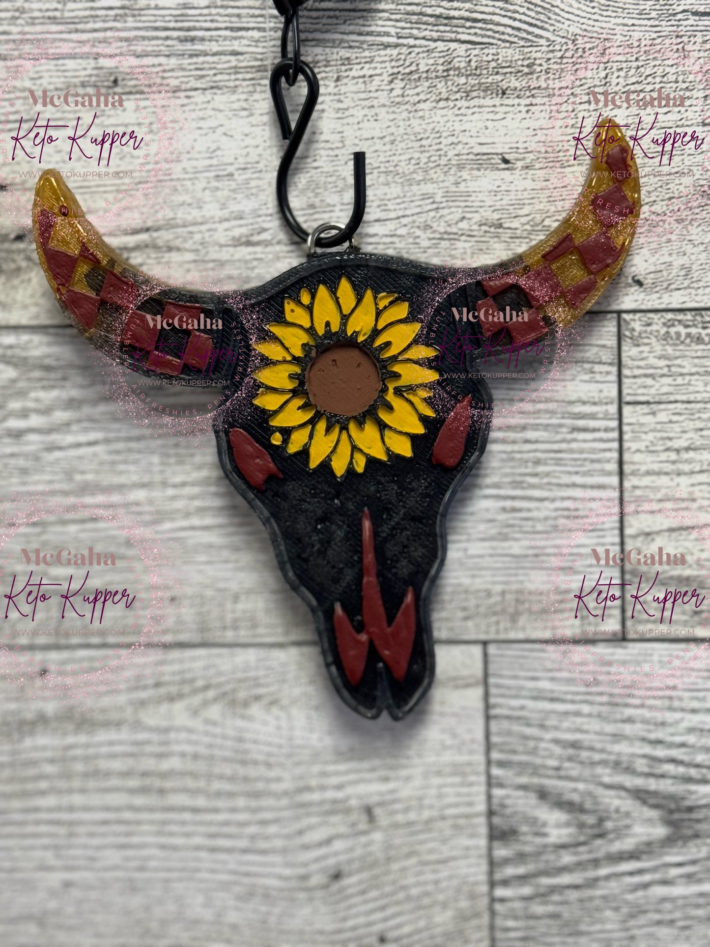 Bull Skull w/Sunflower Custom Vent Freshie