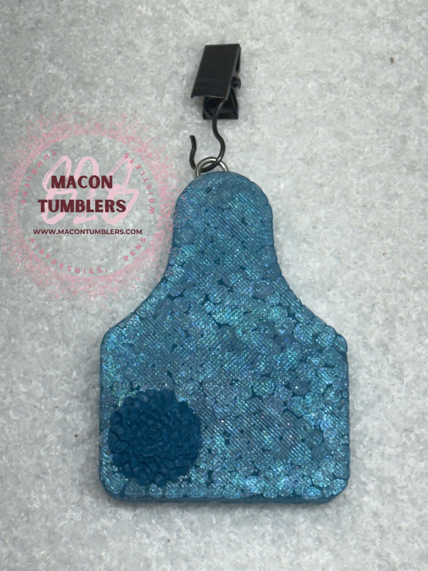 Cow Tag W/Flower Vent Custom Freshie