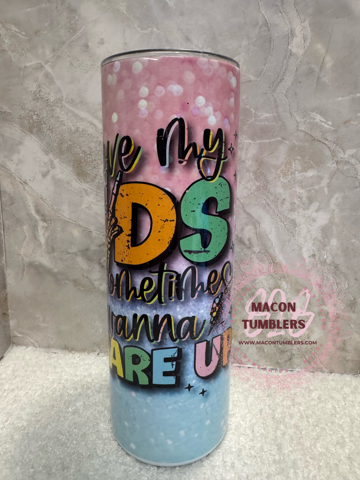 “I Love My Kids Sometimes But Sometimes I Wanna Square Up” Tumbler – 20oz Skinny Sublimation Tumbler