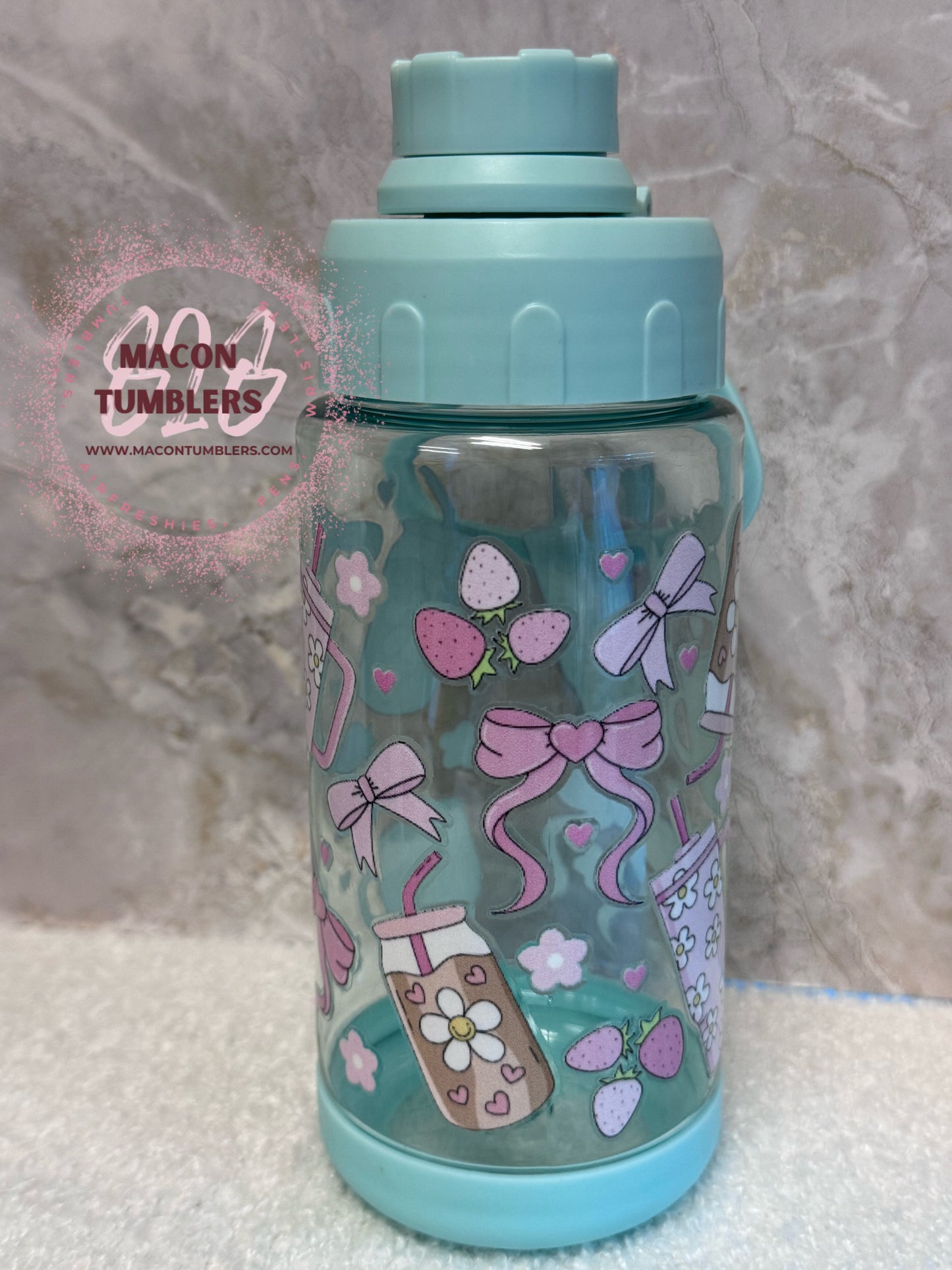 Coquette Summer Acrylic Water Bottle – Screw On Top