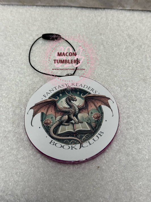 Round Cardstock Fantasy Reader Freshie (VOLCANO)
