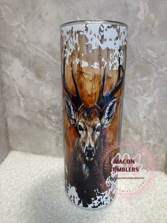 Born to Hunt Deer Tumbler – 20oz Skinny Sublimation Tumbler
