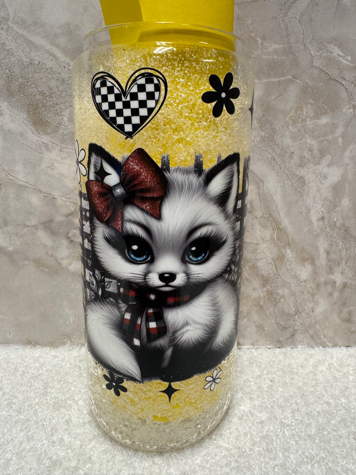 RTS 20 oz FOX Snowglobe Glass Cup