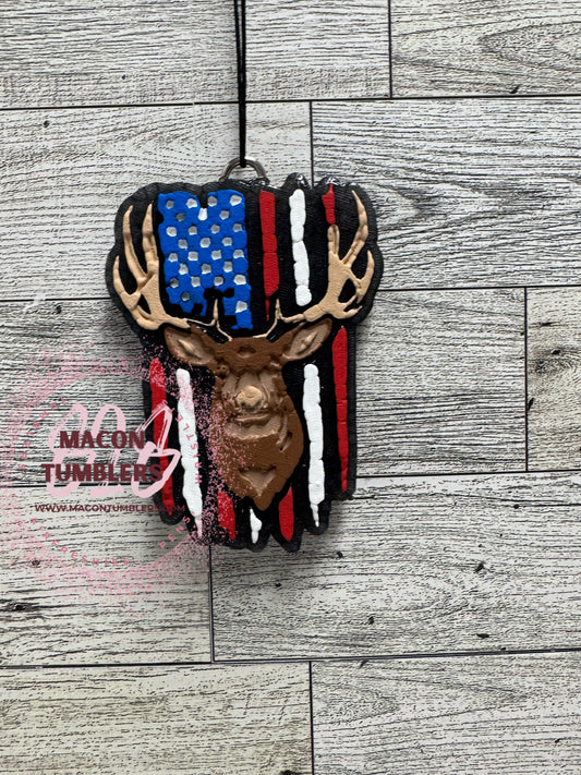 Deer w/Flag Custom Freshie