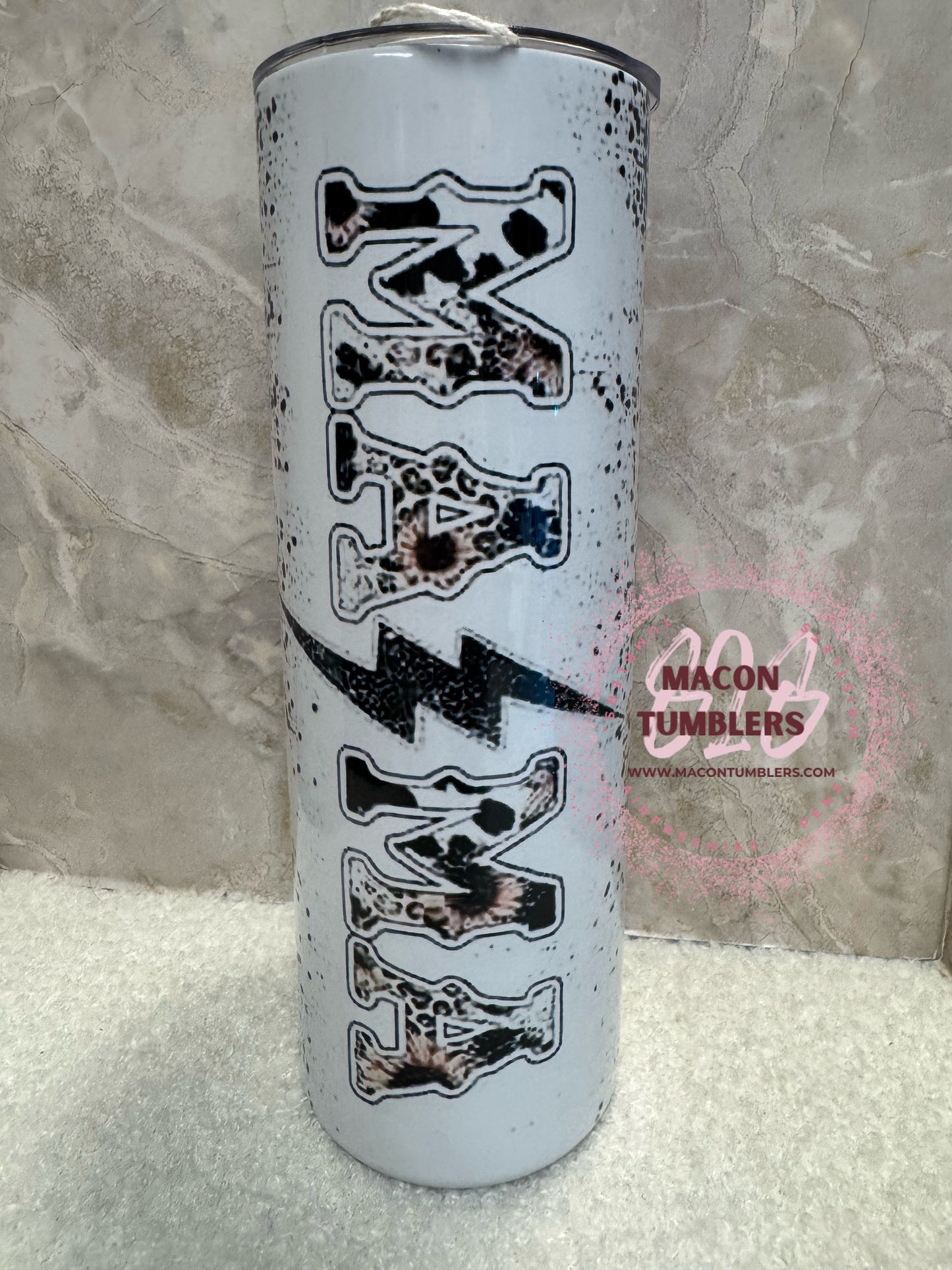 MAMA Lightning Bolt Tumbler – 20oz Skinny Sublimation Tumbler