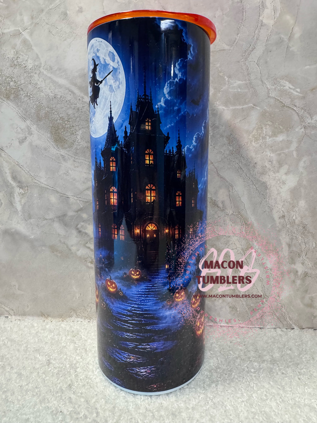 Haunted Halloween Mansion 20 oz Stainless Steel Tumbler