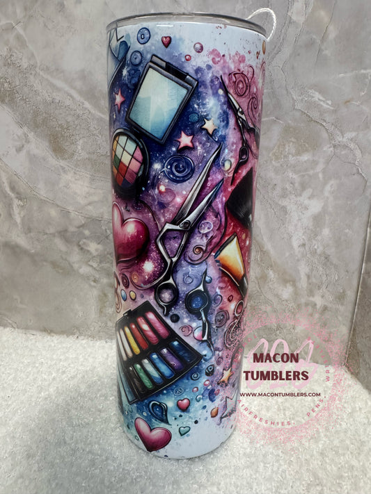 Cosmetology Galaxy Tumbler – 20oz Skinny Sublimation Tumbler