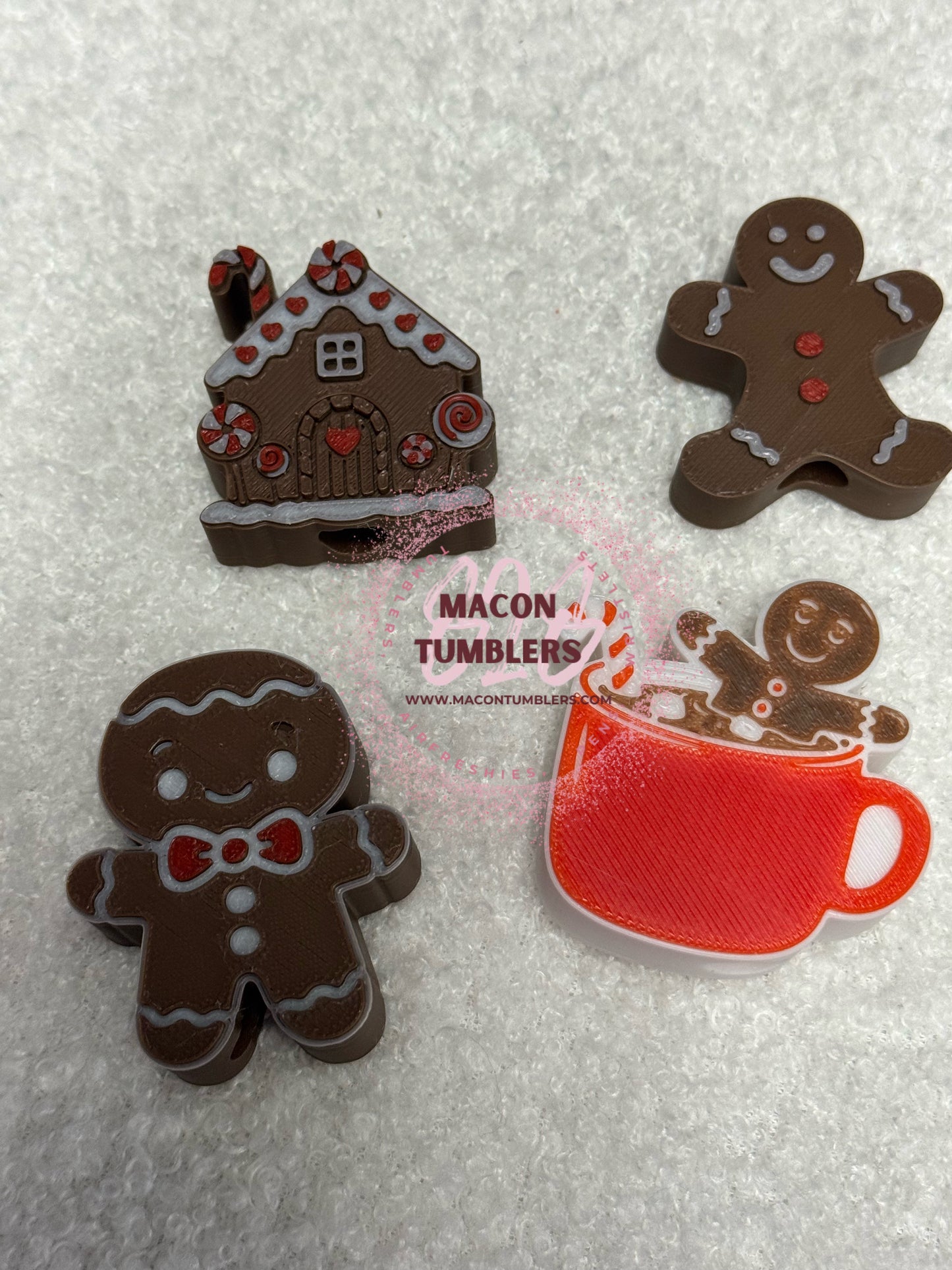 Christmas 3d printed straw charms