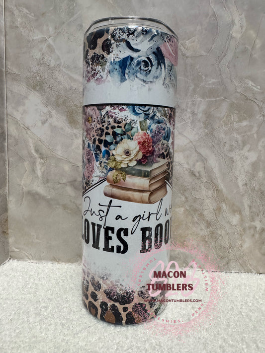Just a Girl Who Loves Books 20oz Sublimation Tumbler 📖💕