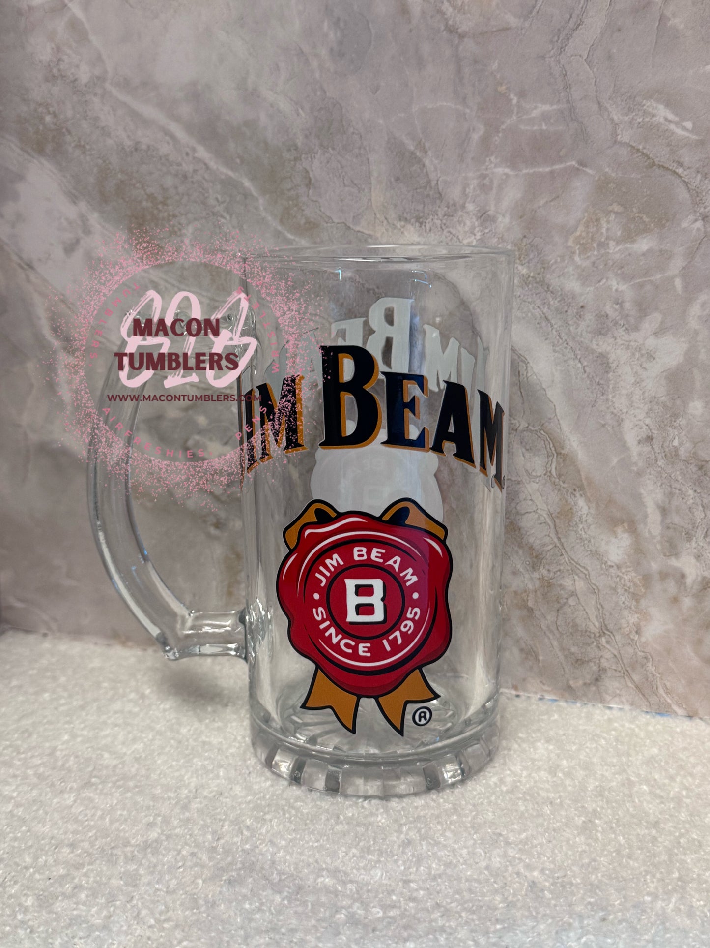 Jim Liquor Inspired Glass Beer Mug