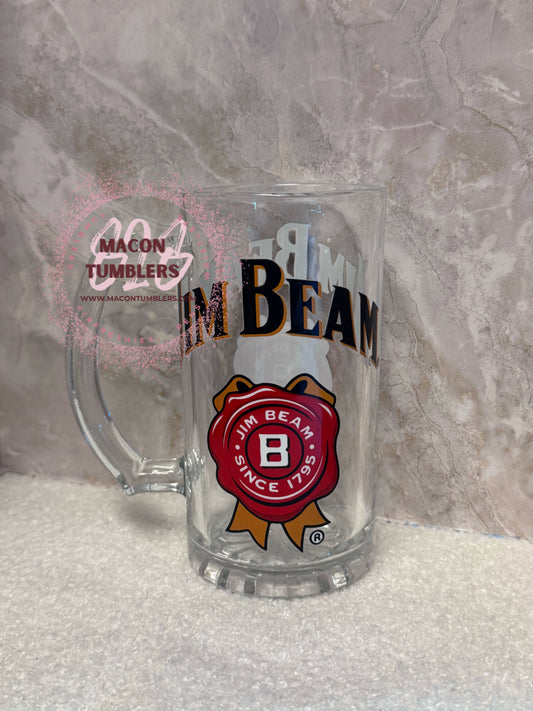 Jim Liquor Inspired Glass Beer Mug
