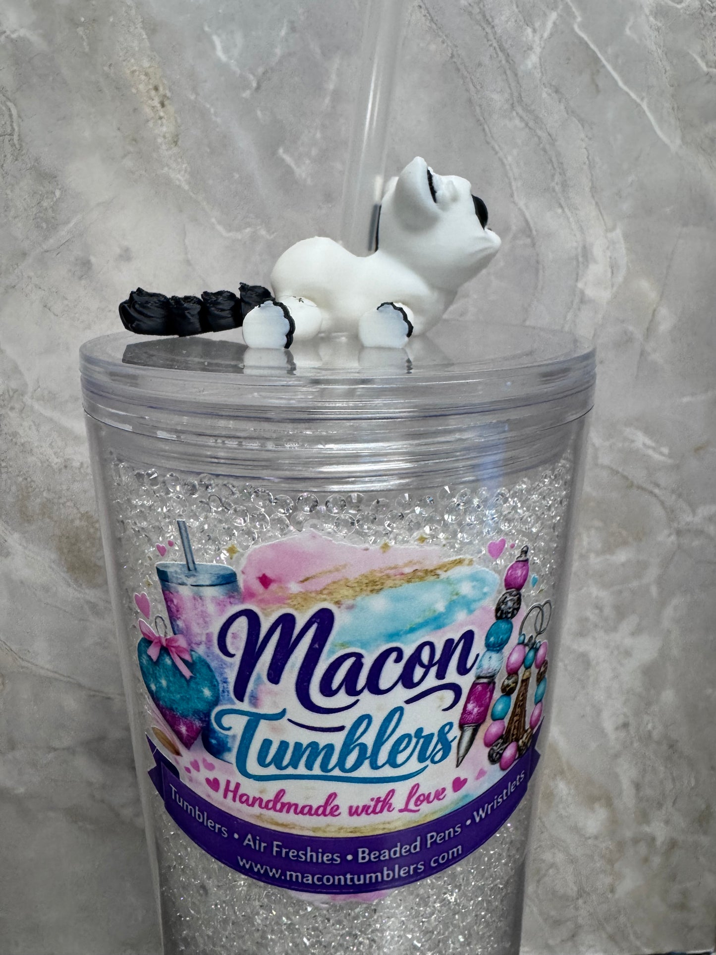 Cat Straw Charm – Cute 3D Printed Tumbler Accessory
