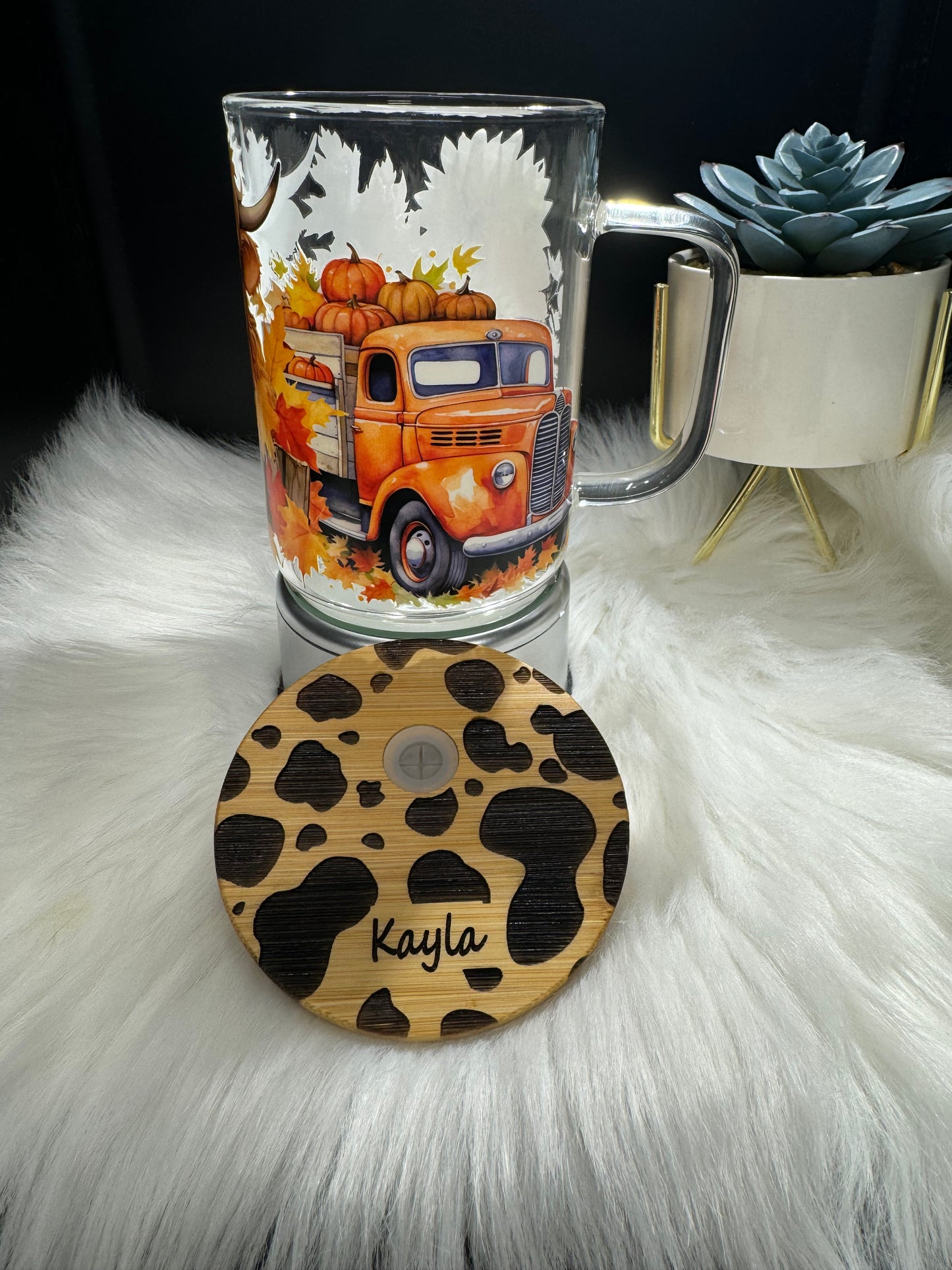 Custom Engraved Wood Libby Lid