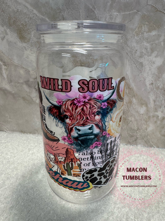 16oz Wild Soul Western Cowgirl Plastic Libbey Cup – Country Western Can Tumbler