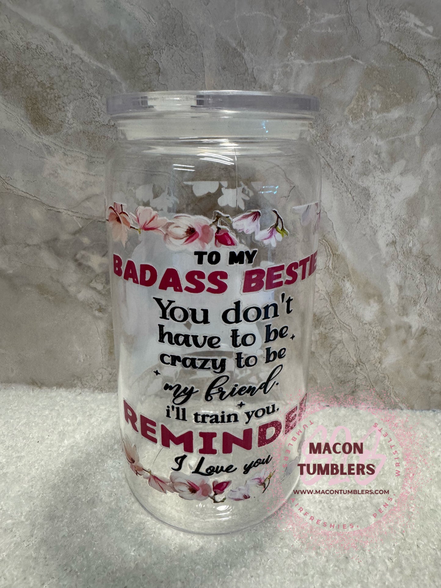 16oz Best Friend Quote Plastic Libbey Cup – Bestie Gift Can Tumbler