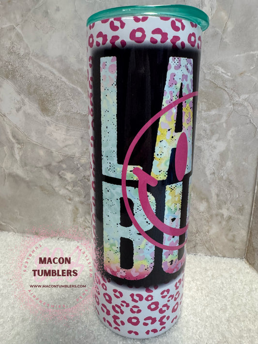 Lake Bum Pink Leopard Tumbler – 20oz Skinny Sublimation Tumbler