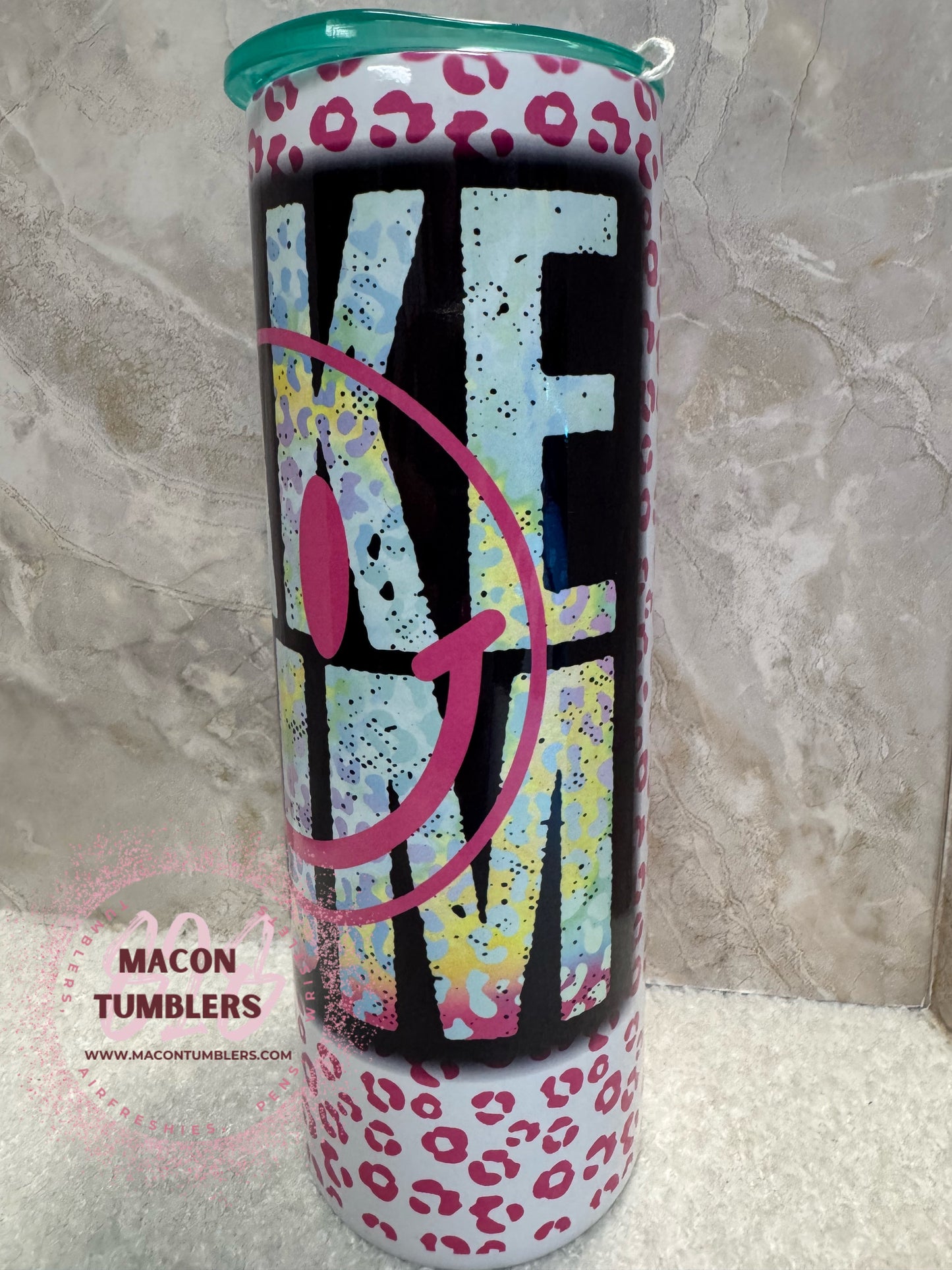 Lake Bum Pink Leopard Tumbler – 20oz Skinny Sublimation Tumbler