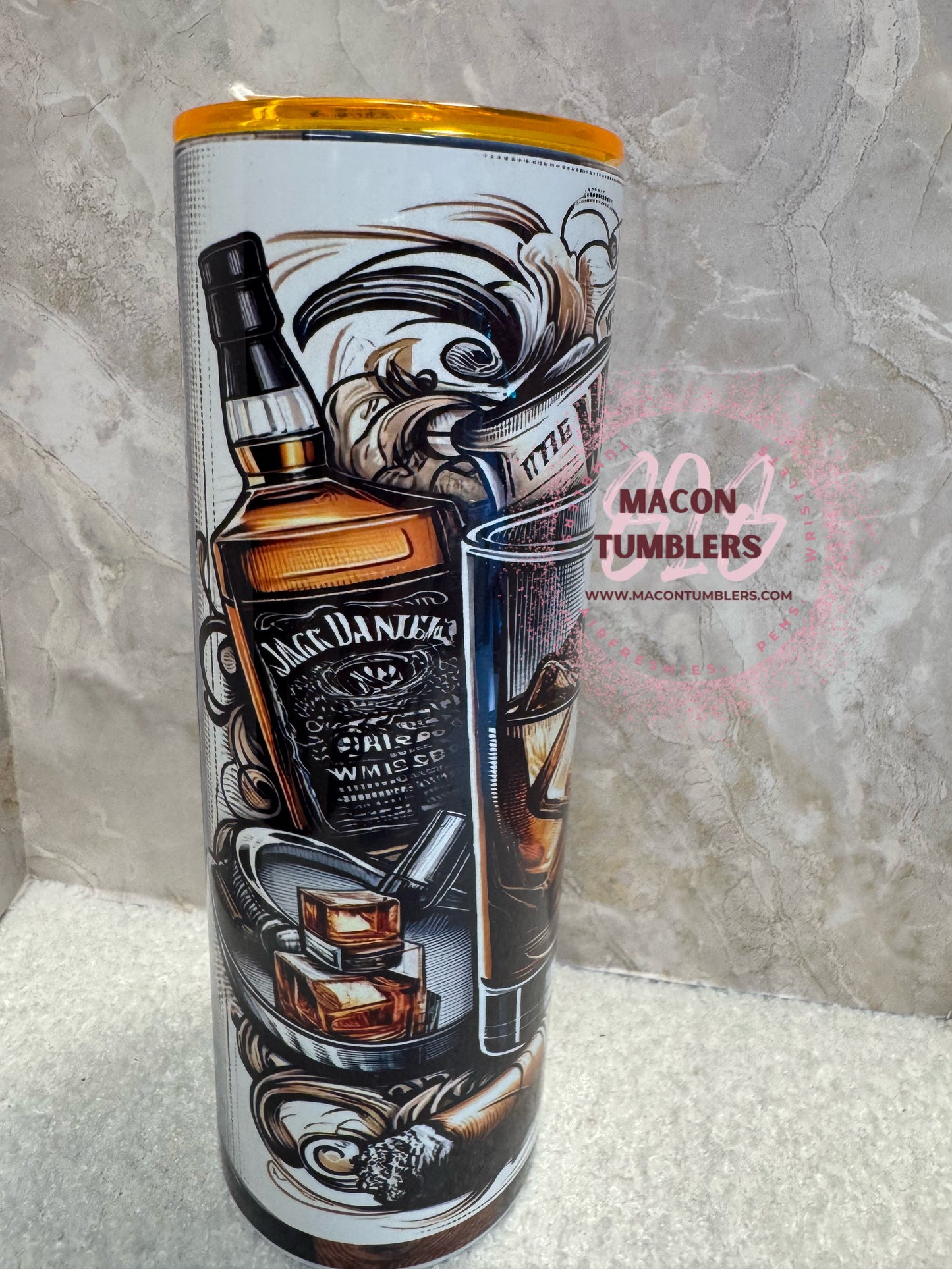 Whiskey On the Rocks Tumbler – 20oz Skinny Sublimation Tumbler