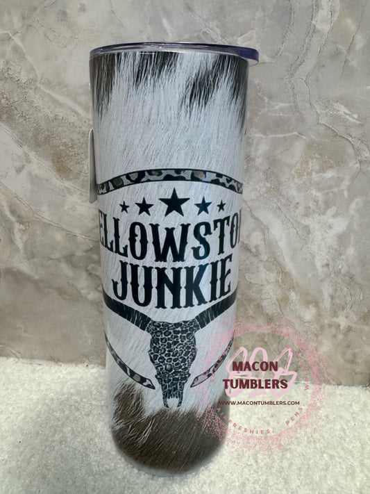 Yellowstone Junkie Tumbler – 20oz Skinny Sublimation Tumbler