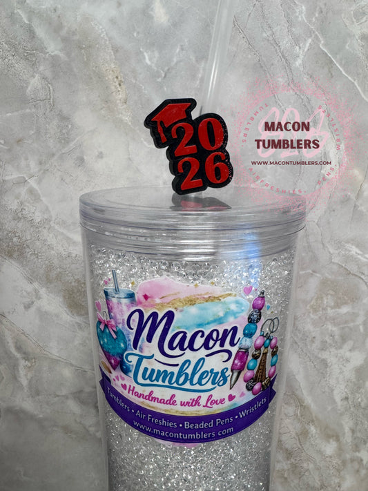 2026 Graduation Cap Straw Charm